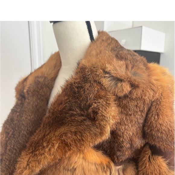 Vintage 1980s Real Fox Fur Full Length Coat Silk Lined Made in Korea Mob Wife - Picture 5 of 6